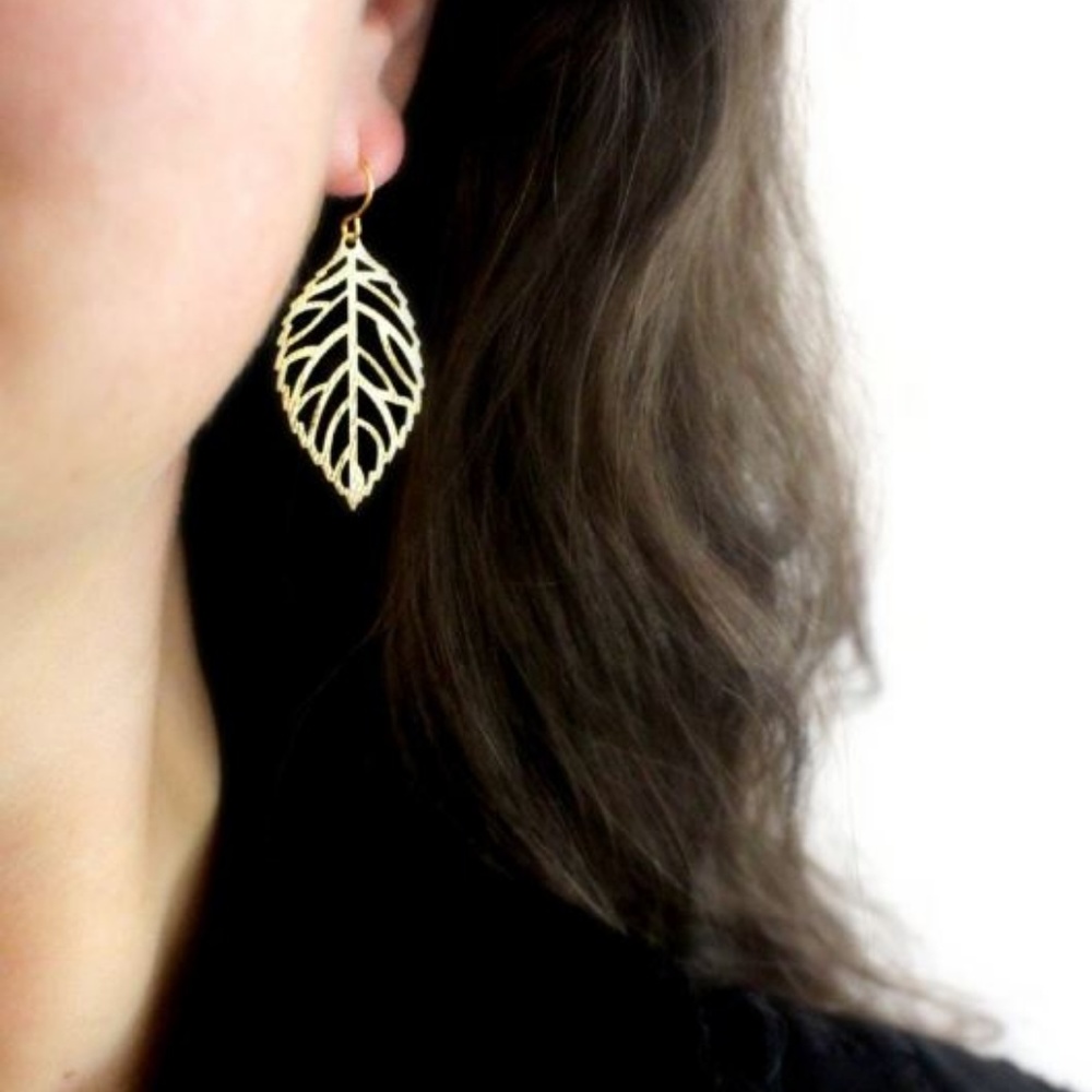 4 for $20 Leaf Earrings (Gold) - Picture 1 of 6